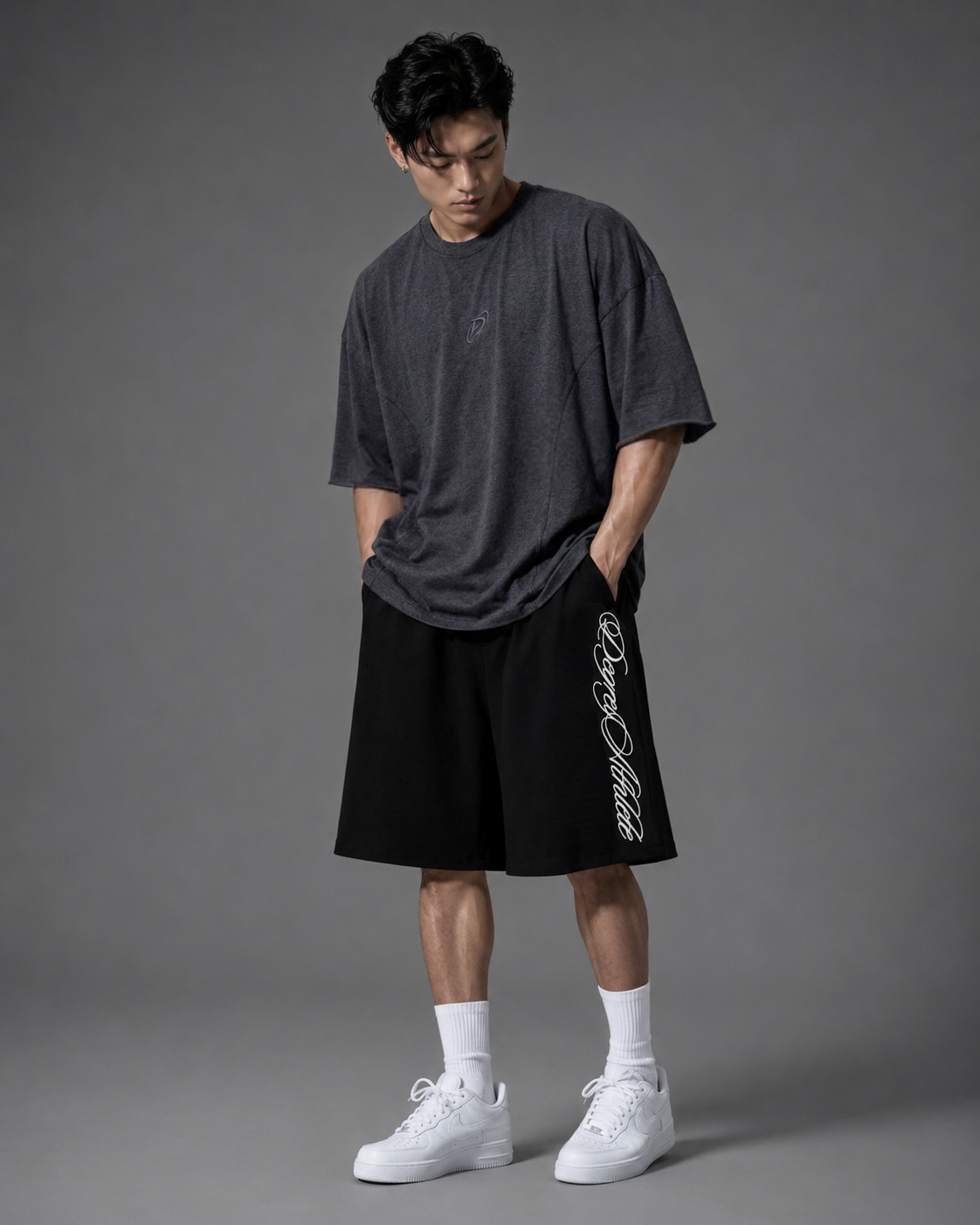  Áo Thun Degrey TC Oversize màu XÁM thêu New Logo - OVSTCXAM 