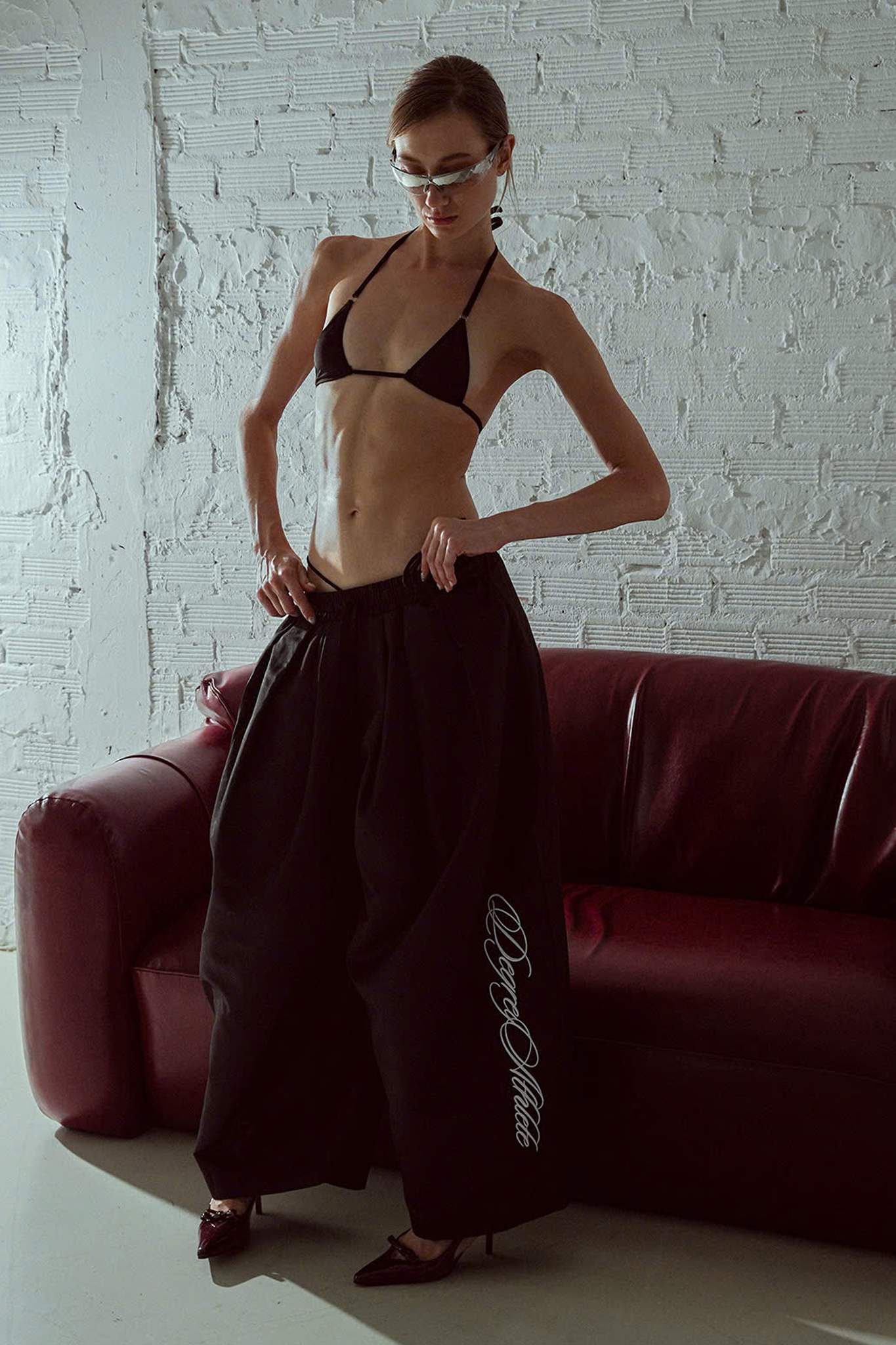  Quần Dài Degrey màu ĐEN Long Pants Micro Poly Thêu Athelete - PAMICRO 