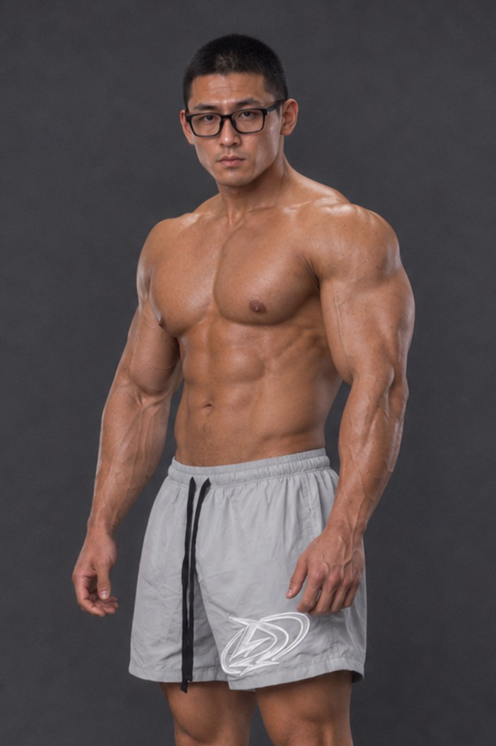  Quần Degrey màu XÁM vải dù thêu Big D thể thao 2 lớp - QDUBIGDXAM 