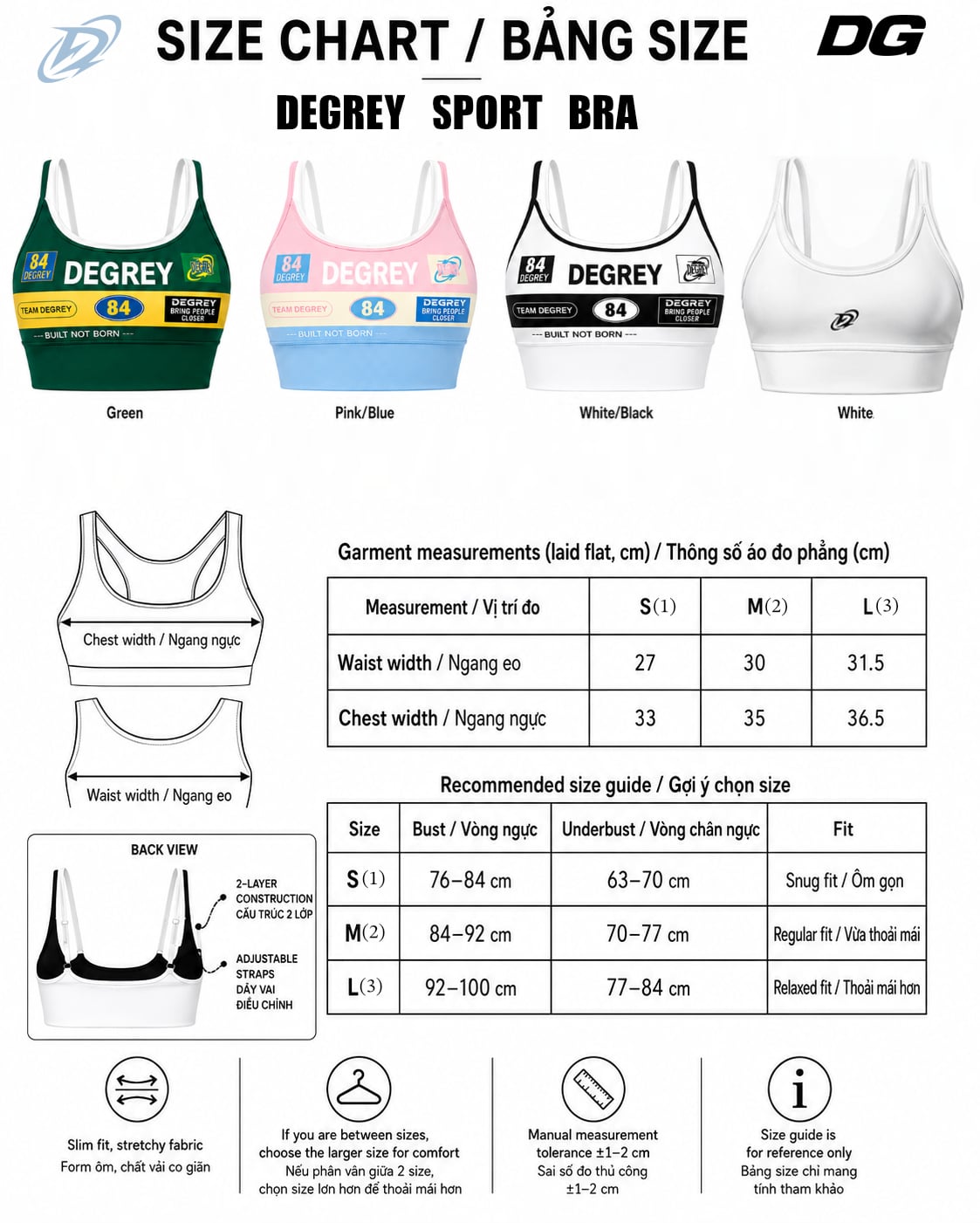  Áo thun Degrey Sport Bra màu WHITE - SPOBRAWHITE 