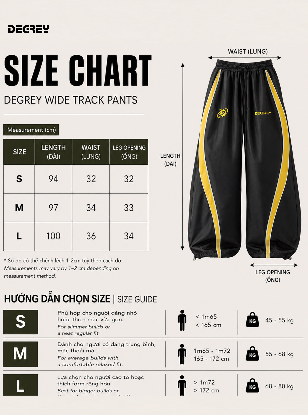  Quần Dài Degrey màu ĐEN VÀNG Long Pants Poly THÊU Logo - PAPOLYVANG 