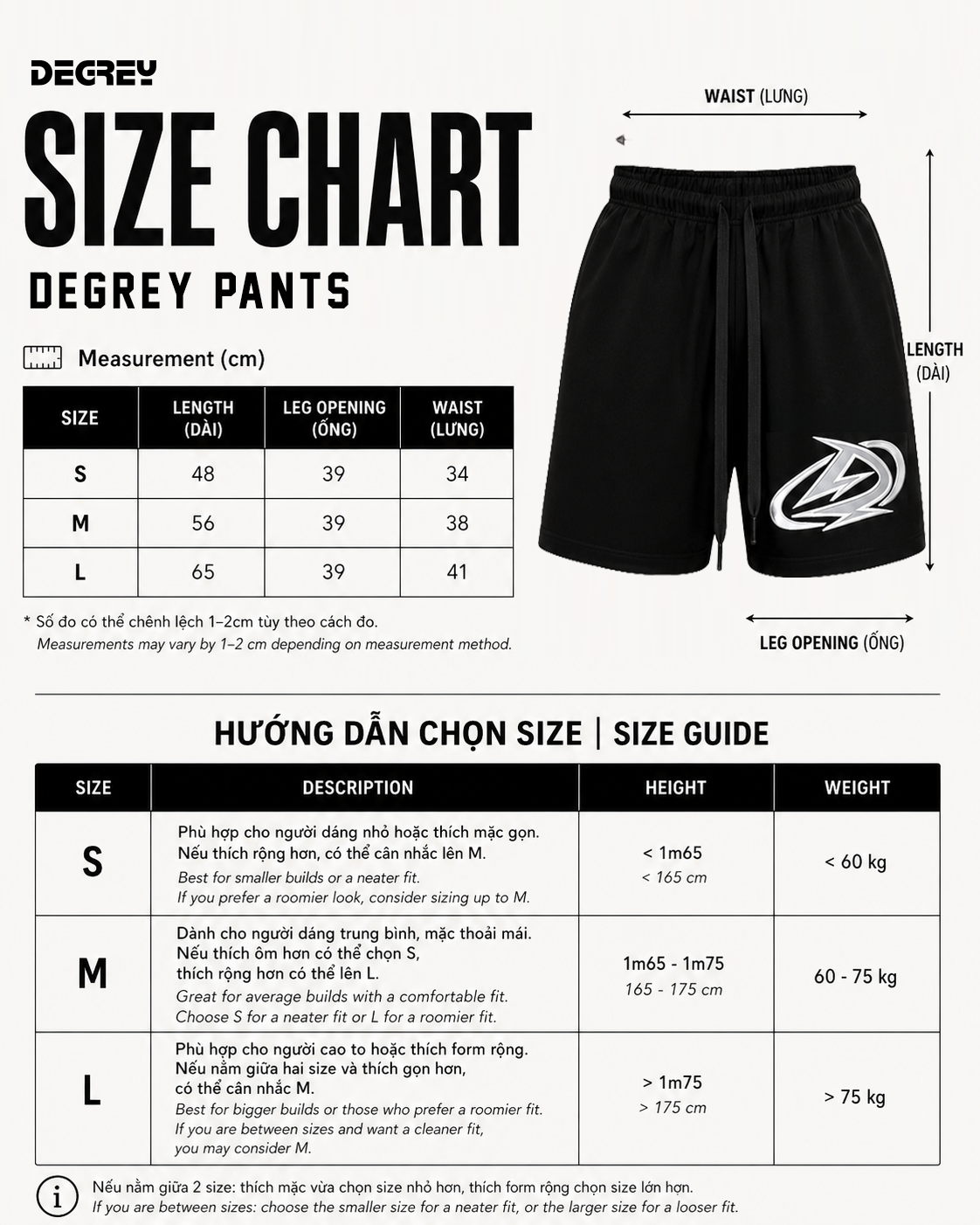  Quần Degrey Korea Massmonster lửng chân cua màu đen thêu BIG D short pant - SHOPADBIGD 