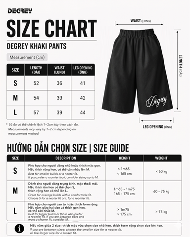  Quần lửng Kaki Đen Degrey short Kaki pant New Logo D - SOKAKIDEN 