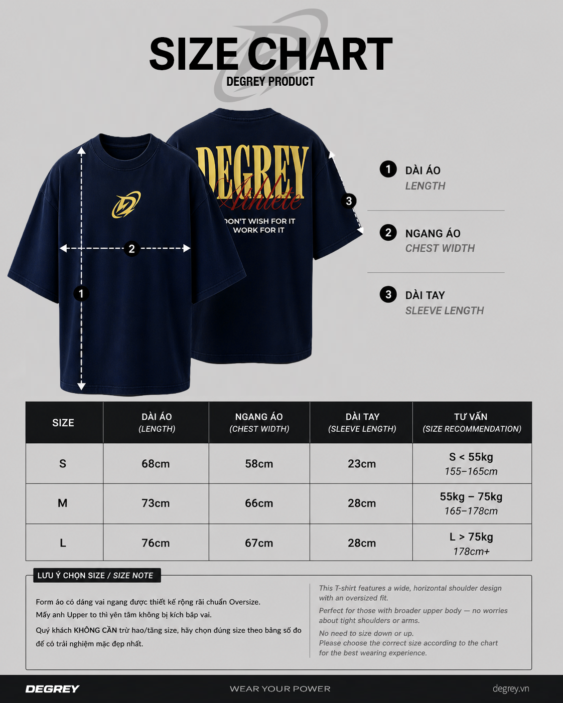  Áo Thun màu NAVY logo Degrey màu VÀNG kiểu dáng rộng Athlete - OVSATHNAYE 