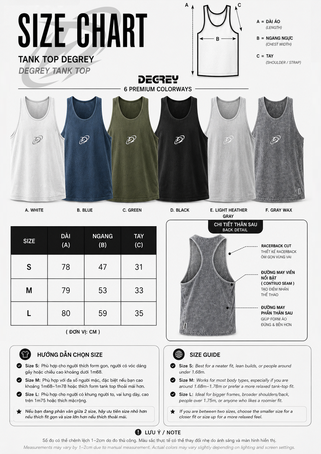  Áo Tank Top Degrey XÁM Cotton 4 chiều New Logo - TANKNEWLOGOXAM 