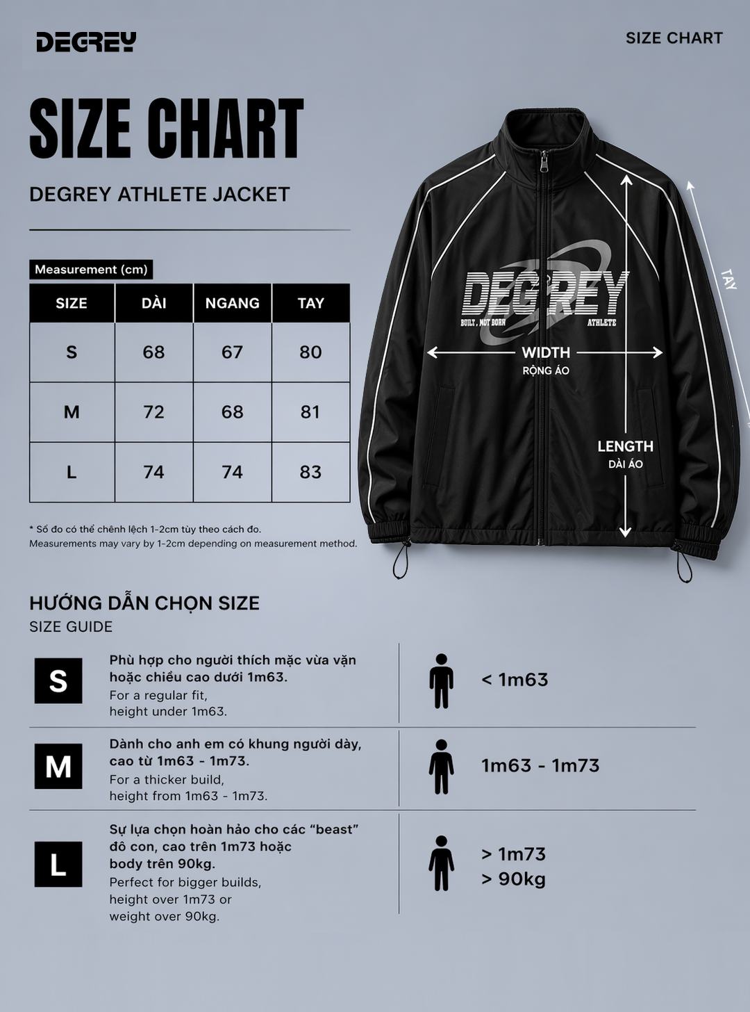  Jacket Degrey Athlete áo khoác dù thể thao màu đen - JACKATHDEN 