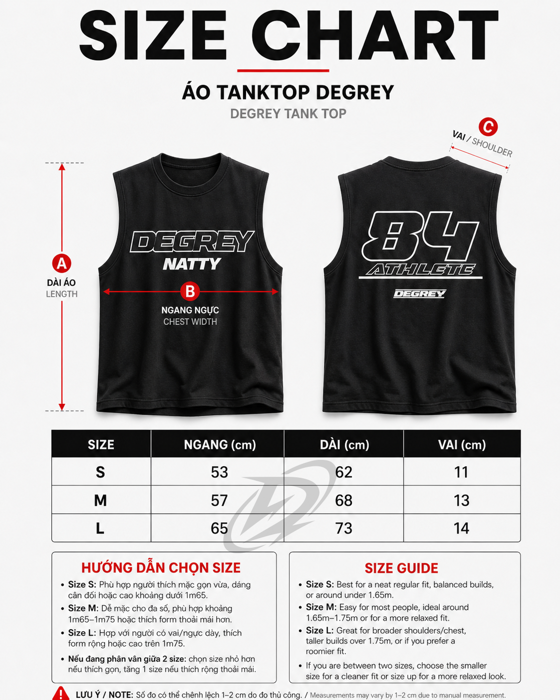  Degrey NATTY áo ba lỗ Tanktop Cotton màu ĐEN - TANKNATTY 