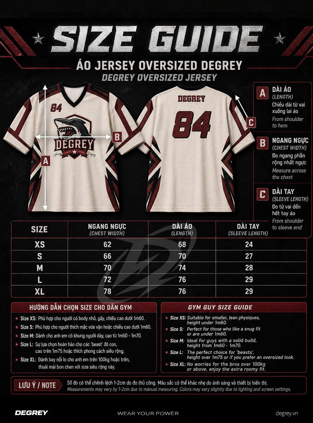 Áo thun thể thao màu kem Degrey Jersey SHARK 84 cổ tim - JERSHARK 