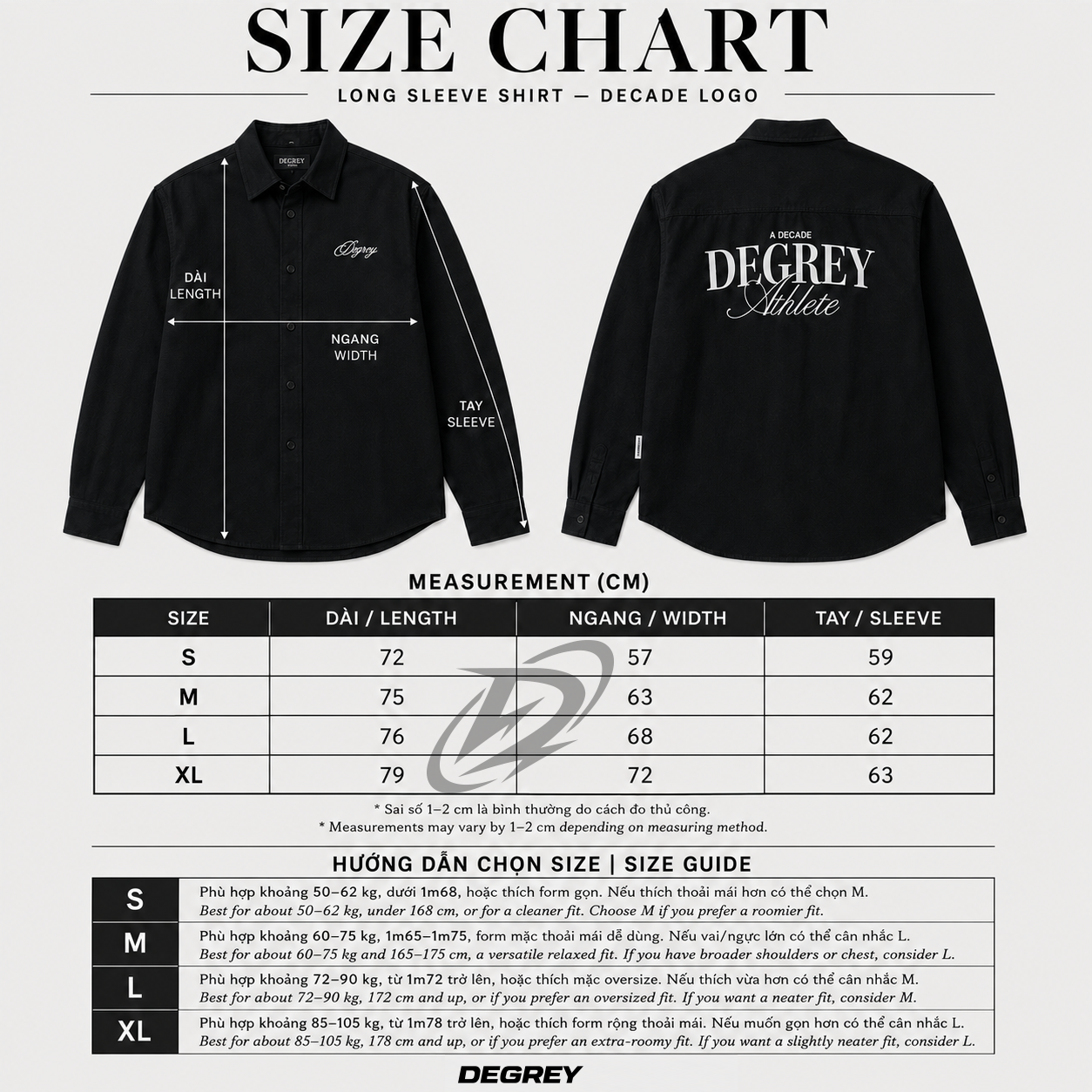  Áo sơ mi tay dài màu đen Degrey Longsleve Shirt DECADE LOGO - LONGSHIRTDECADE 