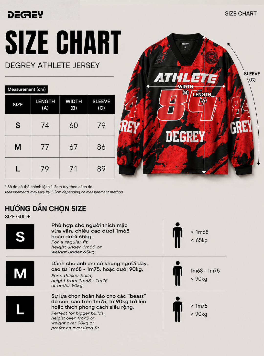  Áo Sweater Degrey Athlete màu đỏ cam Poly - SWEDOCAM 