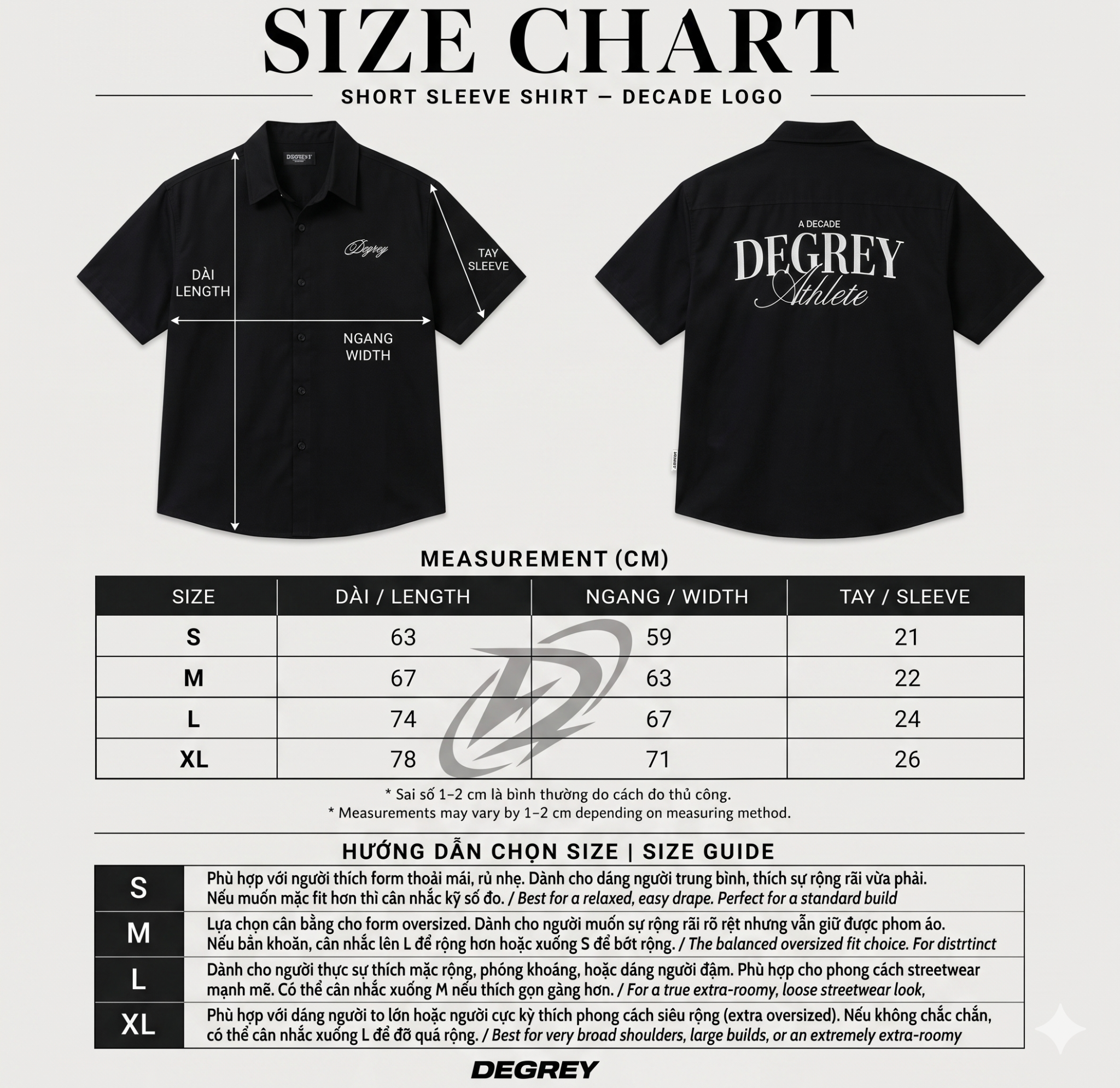  Áo sơ mi màu đen Degrey Shirt DECADE Logo - SHIRTLOGODECADE 