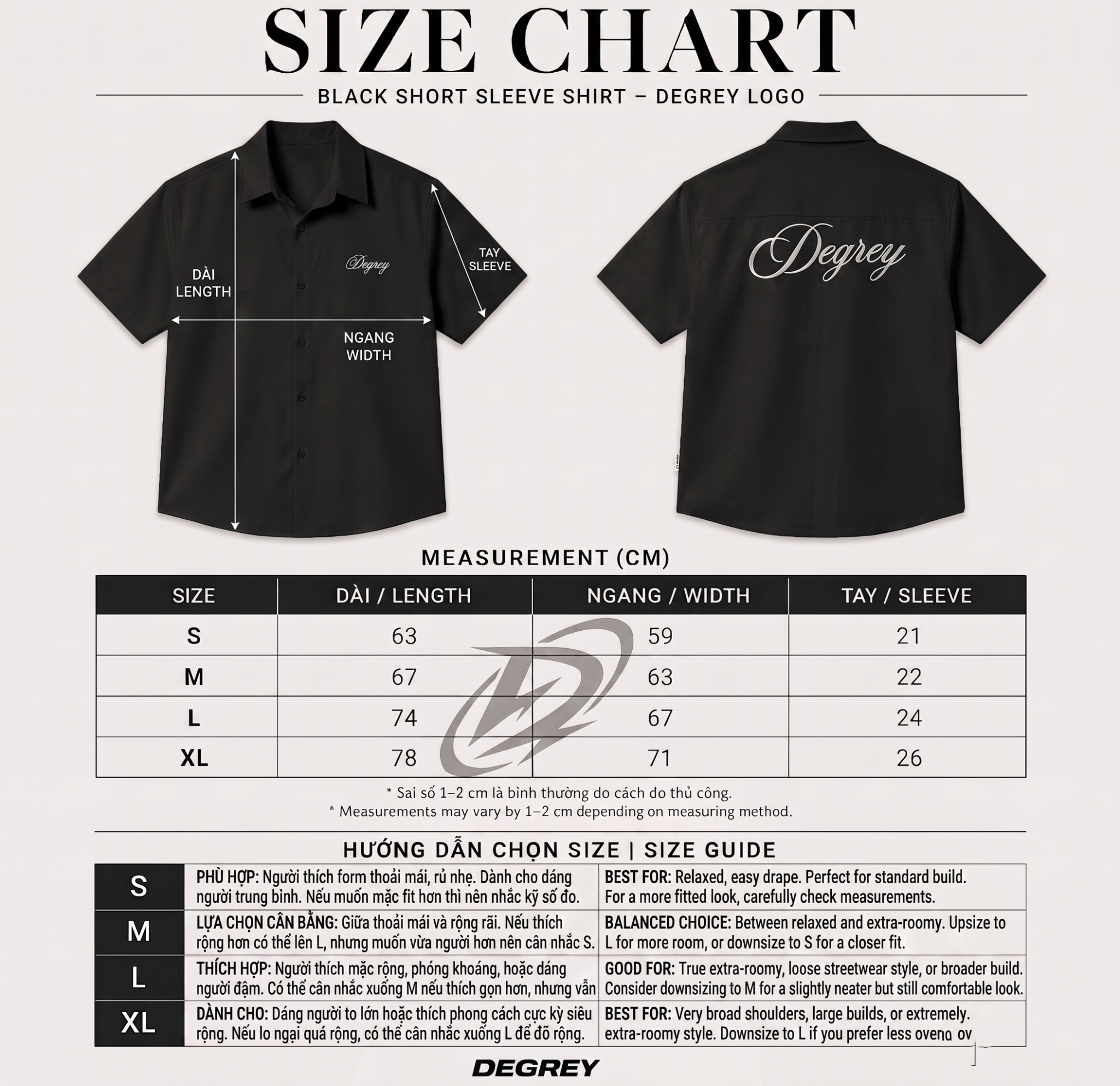  Áo sơ mi màu đen Degrey Shirt Basic Logo - SHIRTLOGO 