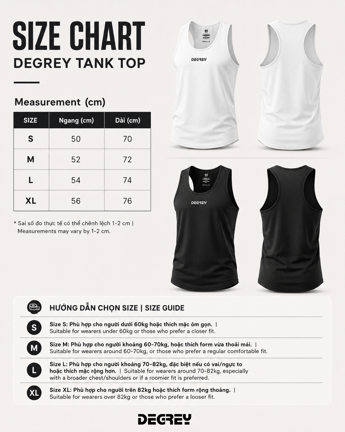  Áo Ba Lỗ Tanktop màu trắng Gym Thể Thao Thoáng Mát In logo Degrey - Local Brand Degrey sport wear - BLGT 