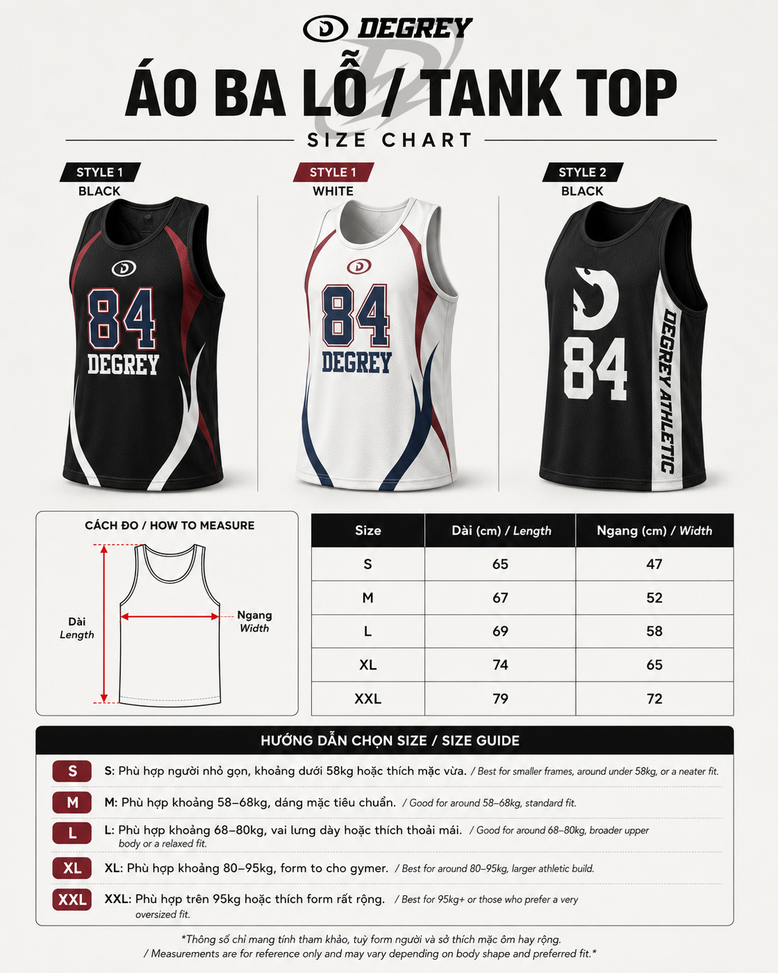  Áo ba lỗ Degrey Tanktop màu đen Big Logo D thể thao - TANKBIGD 