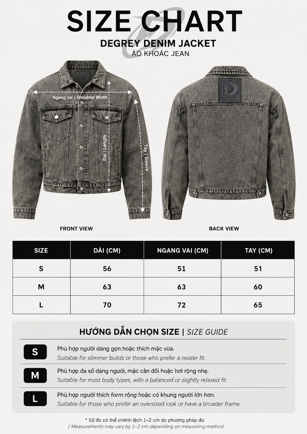  Áo Khoác Degrey Jean Jacket Basic Wax Gray - JEANJK 