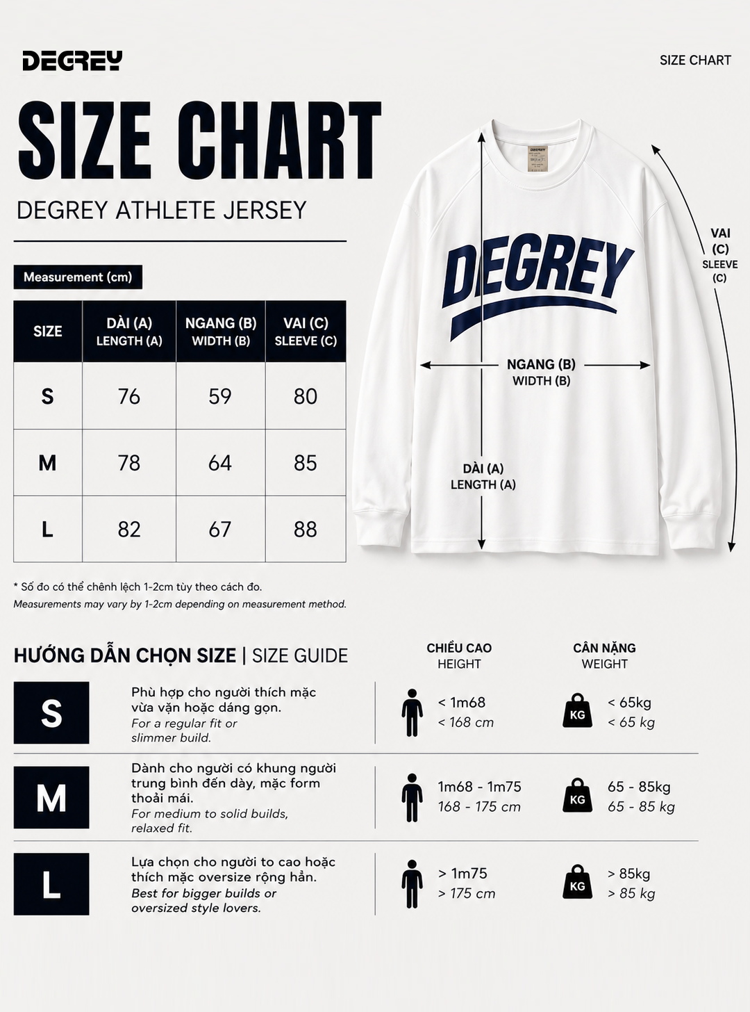  Áo Thun tay dài màu WHITE logo Degrey màu NAVY kiểu dáng rộng raglan - OVSTADATRANG 