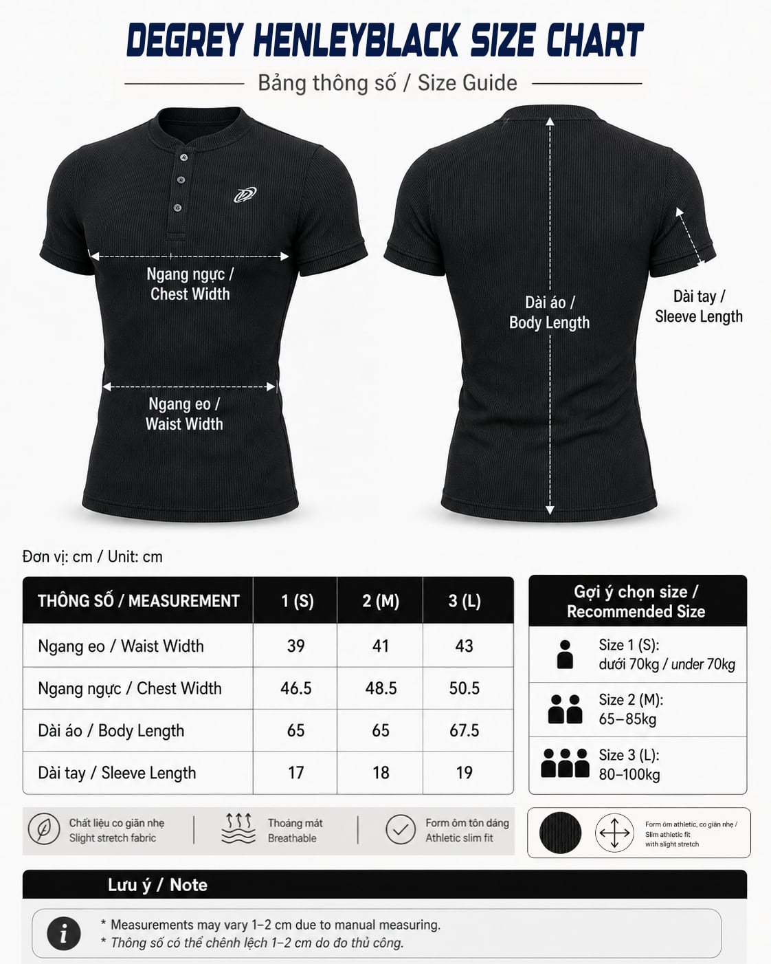  Áo Thun Degrey Rib Henley Black - HENLEYBLACK 