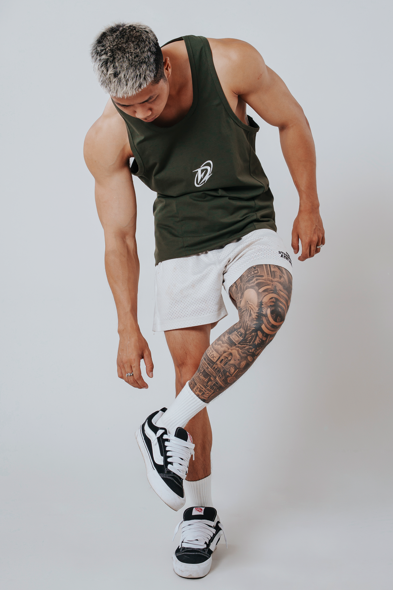  Áo Tank Top Degrey GREEN Cotton 4 chiều New Logo SIZE S - TANKNEWLOGOGREEN 