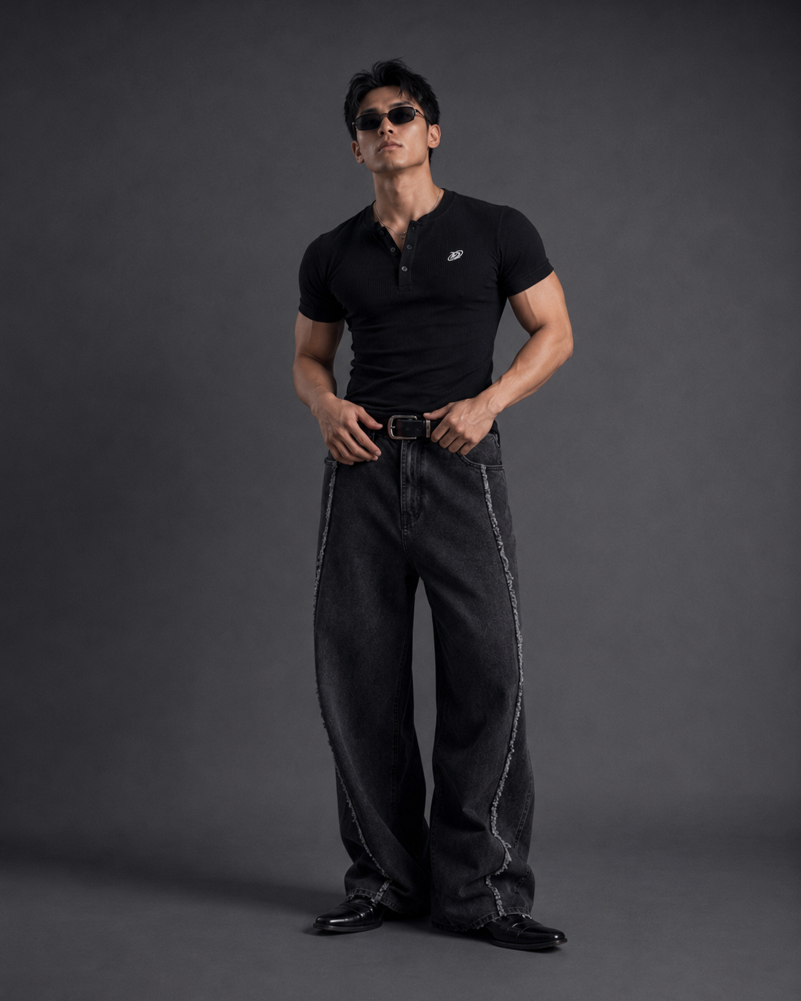  Áo Thun Degrey Rib Henley Black - HENLEYBLACK 