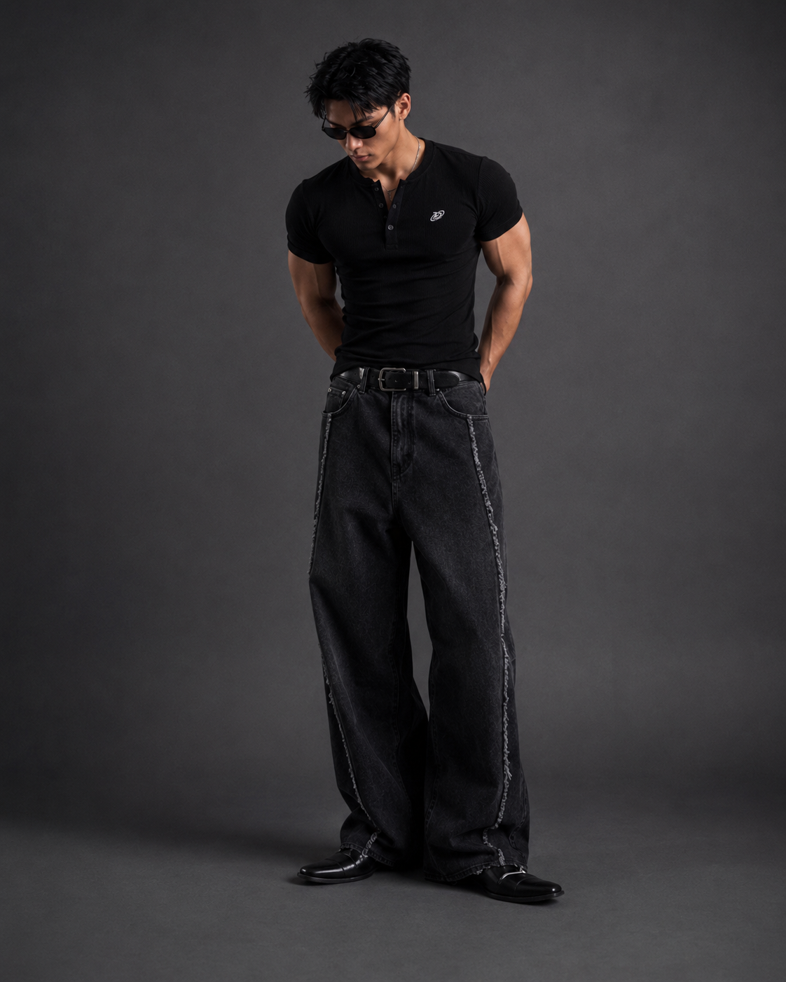  Áo Thun Degrey Rib Henley Black - HENLEYBLACK 