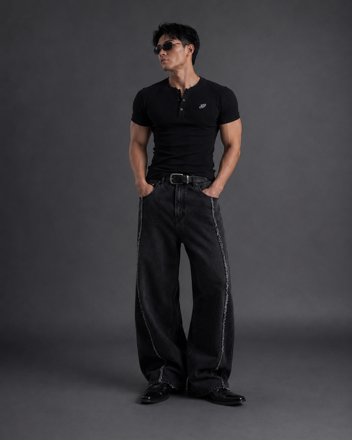  Áo Thun Degrey Rib Henley Black - HENLEYBLACK 