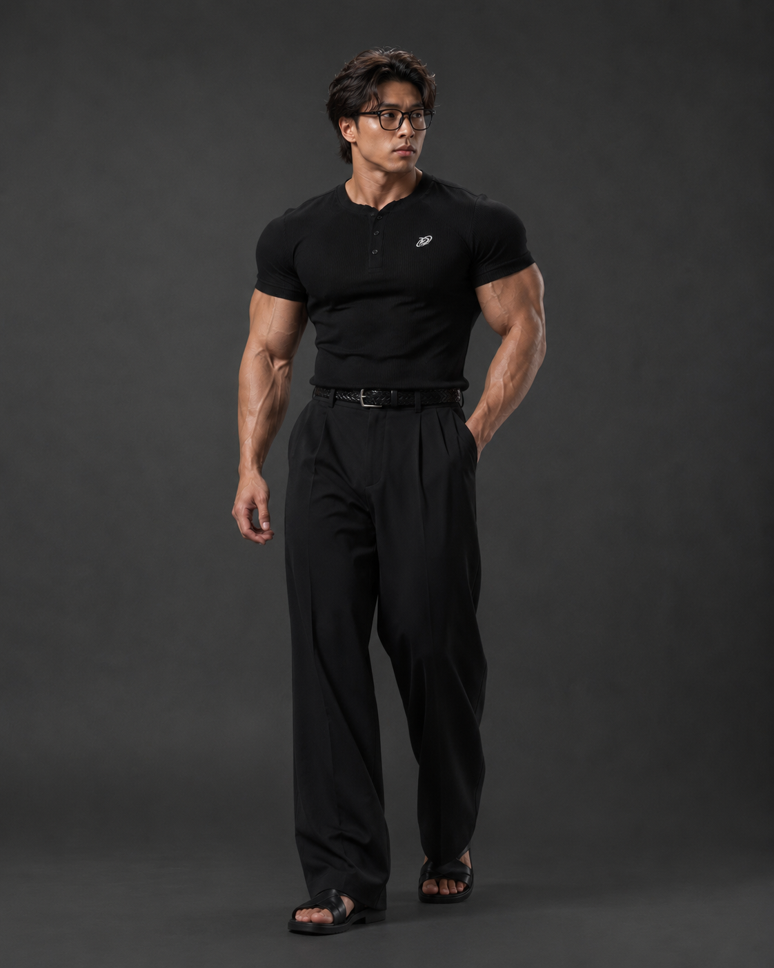  Áo Thun Degrey Rib Henley Black - HENLEYBLACK 