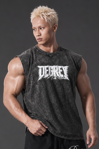  Áo ba lỗ Tank Top WAX ĐEN Degrey Cotton in Logo - TANKWAXDEN 