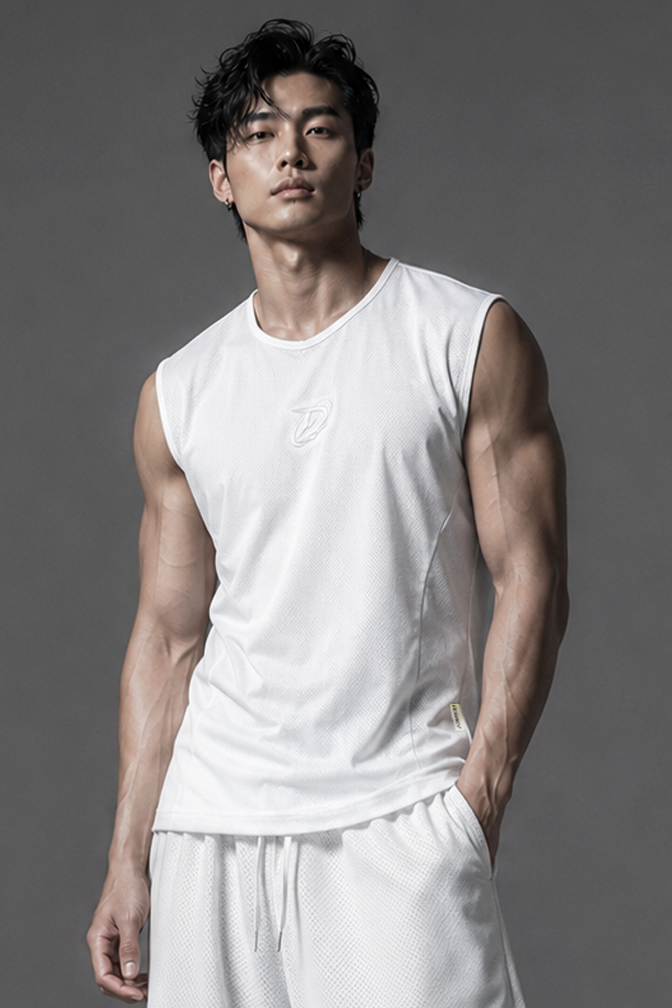  Áo ba lỗ màu TRẮNG Degrey Sport Tank Top Body - TANKBODYTRANG 