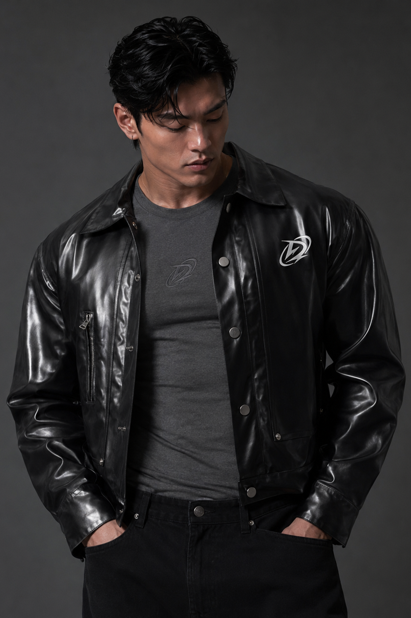  Áo Khoác Degrey Simili Black Jacket D Logo - JKDSI 