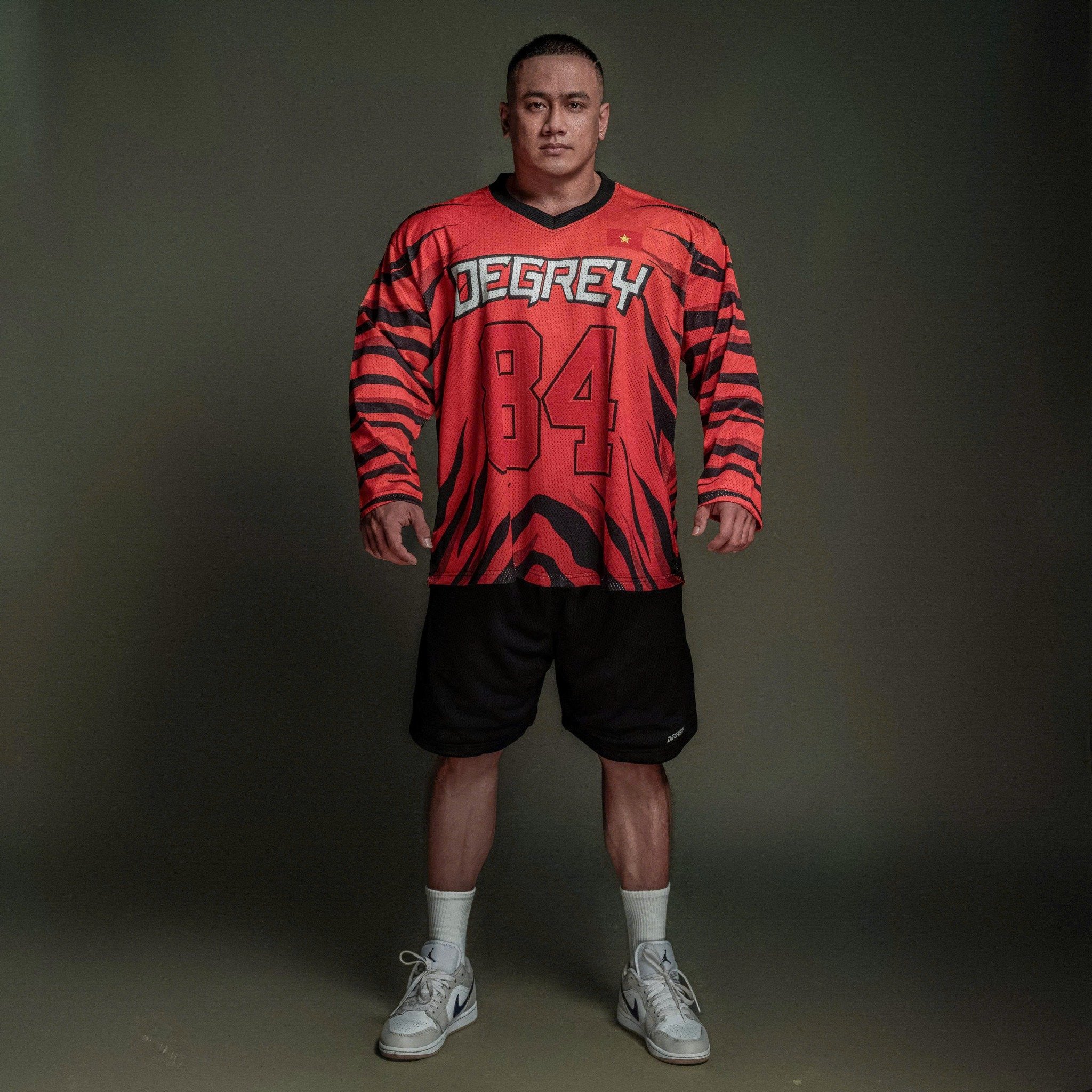  Áo thun tay dài màu CAM TIGER Degrey Jersey long sleeve cổ tim thời trang thể thao - LONGTIGER 