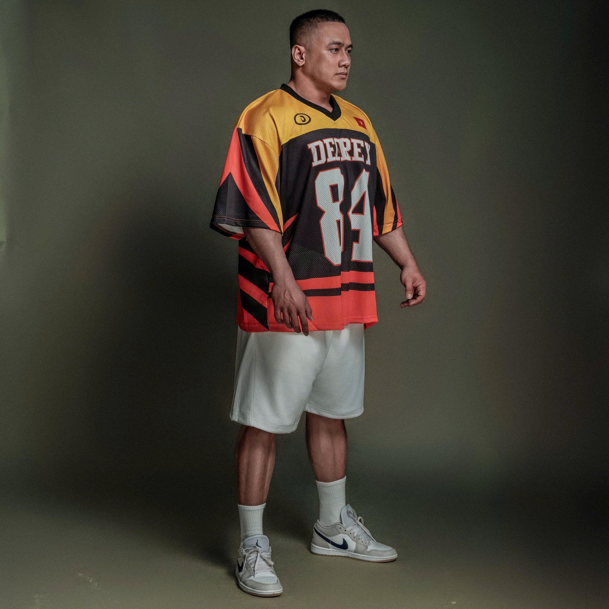  Áo thun thể thao màu CAM BLAZE Degrey Jersey 84 cổ tim - JERBLACAM 