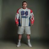  Áo thun tay dài màu trắng Degrey Jersey long sleeve cổ tim thời trang thể thao FIRE - LONGFIRE 