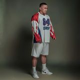  Áo thun tay dài màu trắng Degrey Jersey long sleeve cổ tim thời trang thể thao FIRE - LONGFIRE 