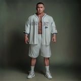  Áo khoác sơmi Jersey Degrey Baseball FLEX màu trắng - BASEFLEX 