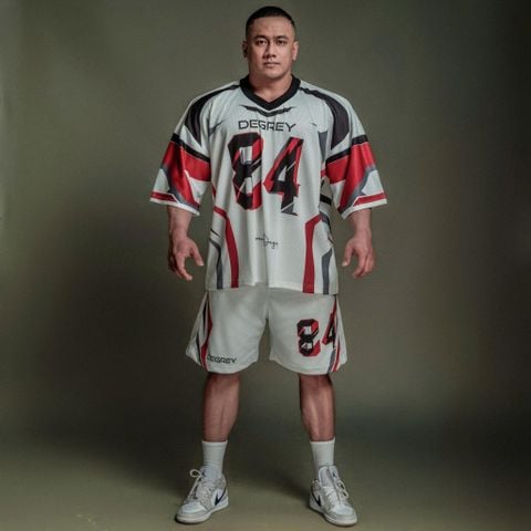  Áo thun Degrey Jersey Striker 84 cổ tim màu trắng in hình thời trang thể thao - JERSTRIT 