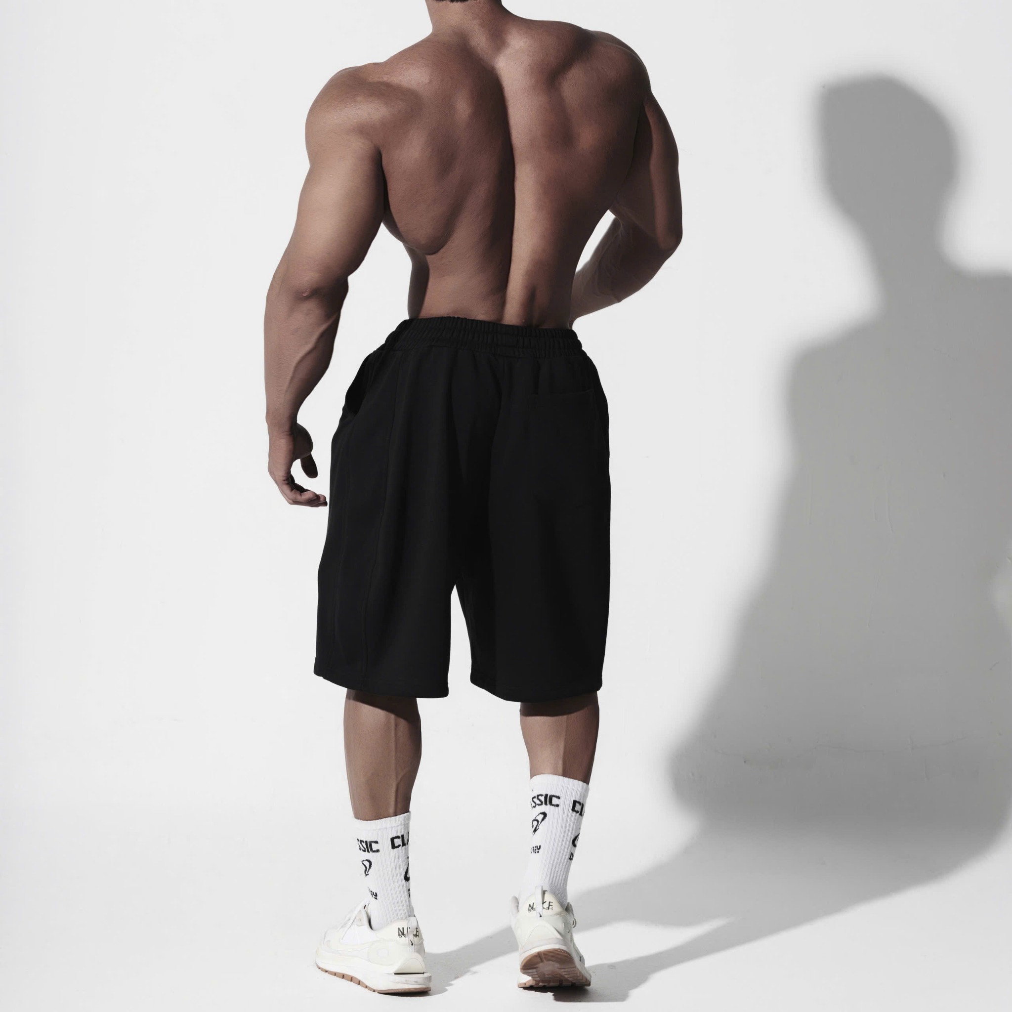  Quần Degrey Korea Massmonster lửng chân cua màu đen thêu BIG D short pant - SHOPADBIGD 