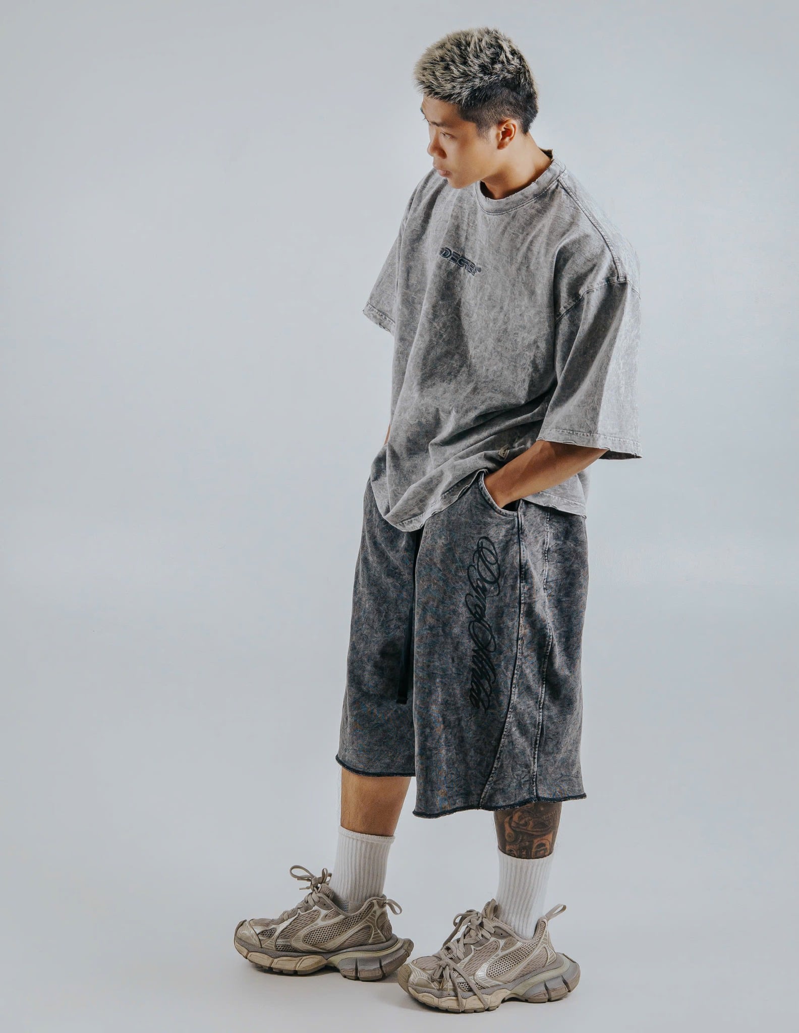  Quần lửng chân cua WAX XÁM Degrey ATHLETE short pant - SHOWAXATH 