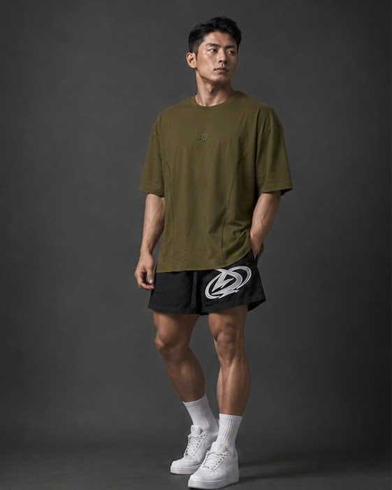  Áo Thun Degrey TC Oversize màu GREEN thêu New Logo - OVSTCGREEN 