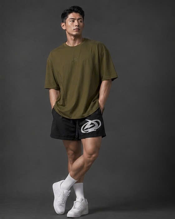  Áo Thun Degrey TC Oversize màu GREEN thêu New Logo - OVSTCGREEN 