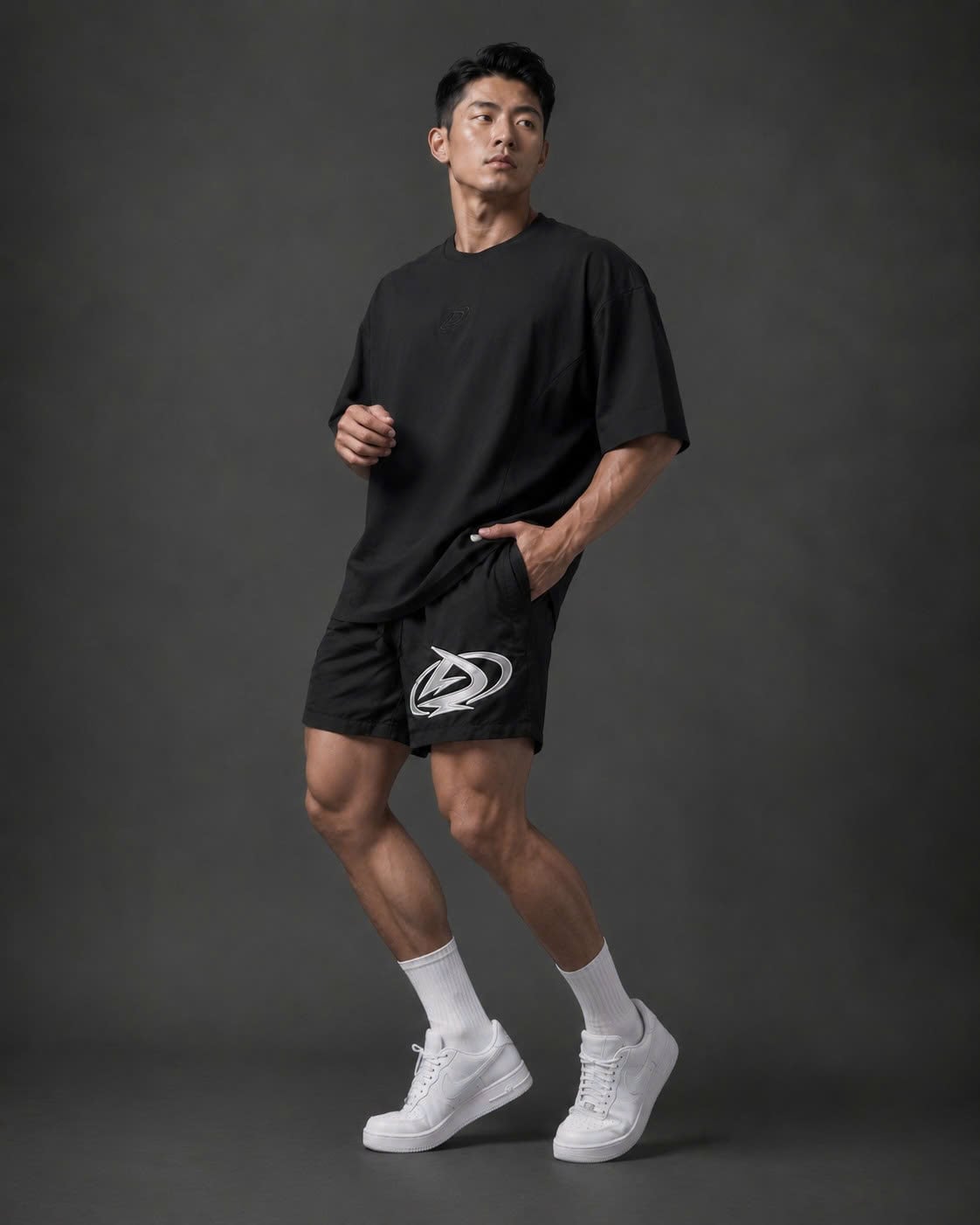 Áo Thun Degrey TC Oversize màu ĐEN thêu New Logo - OVSTCDEN 