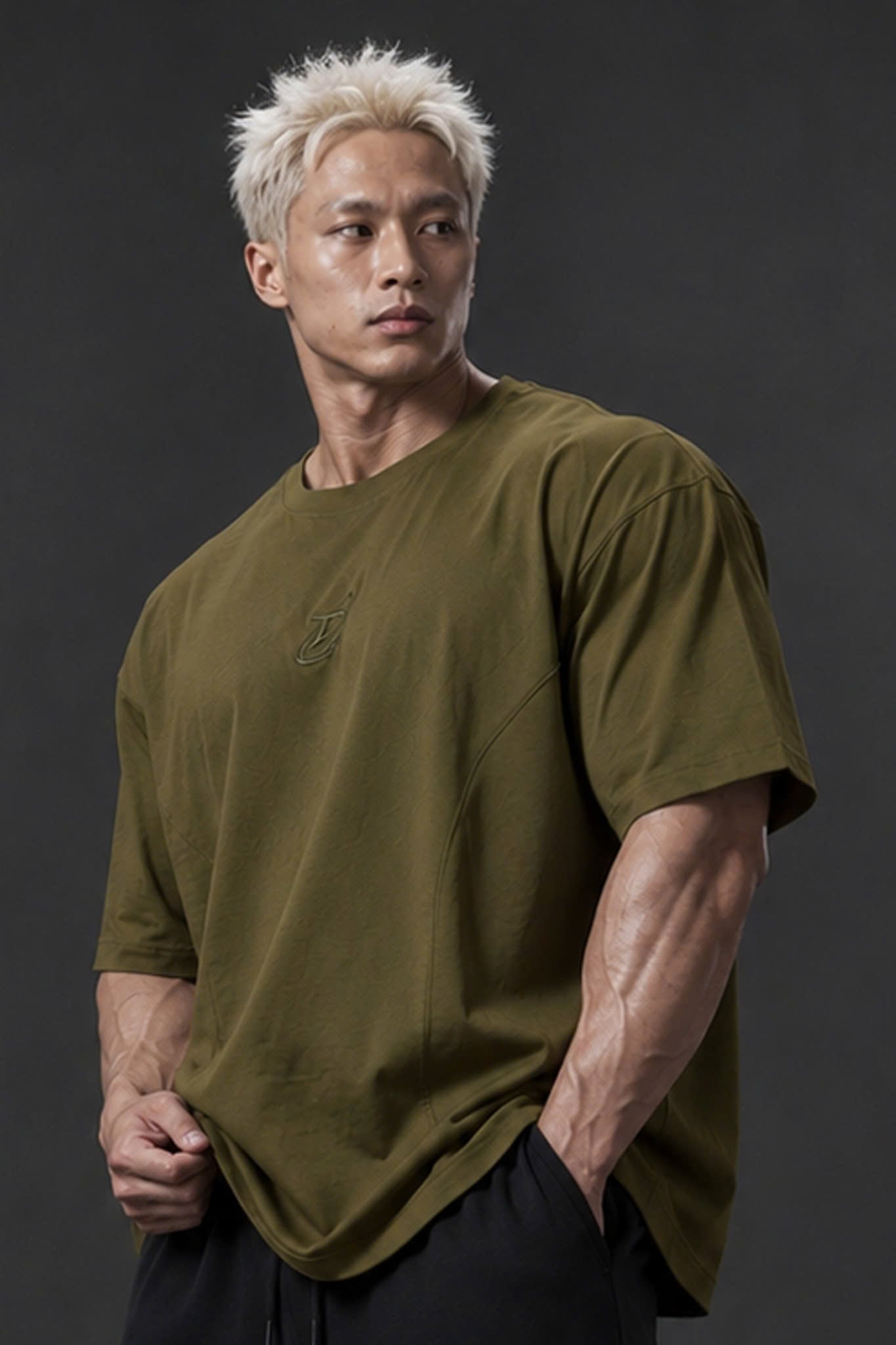  Áo Thun Degrey TC Oversize màu GREEN thêu New Logo - OVSTCGREEN 