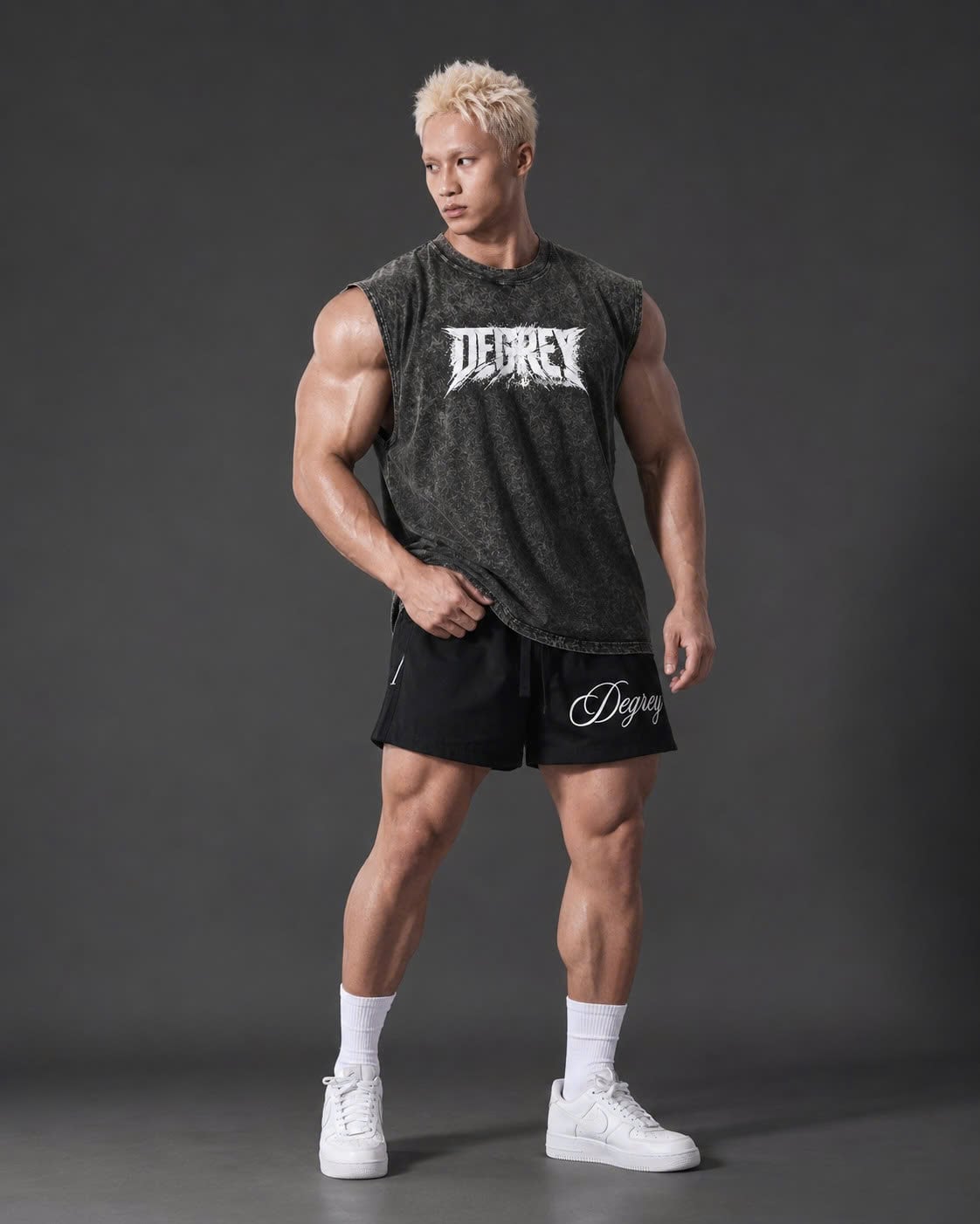  Áo ba lỗ Tank Top WAX ĐEN Degrey Cotton in Logo - TANKWAXDEN 