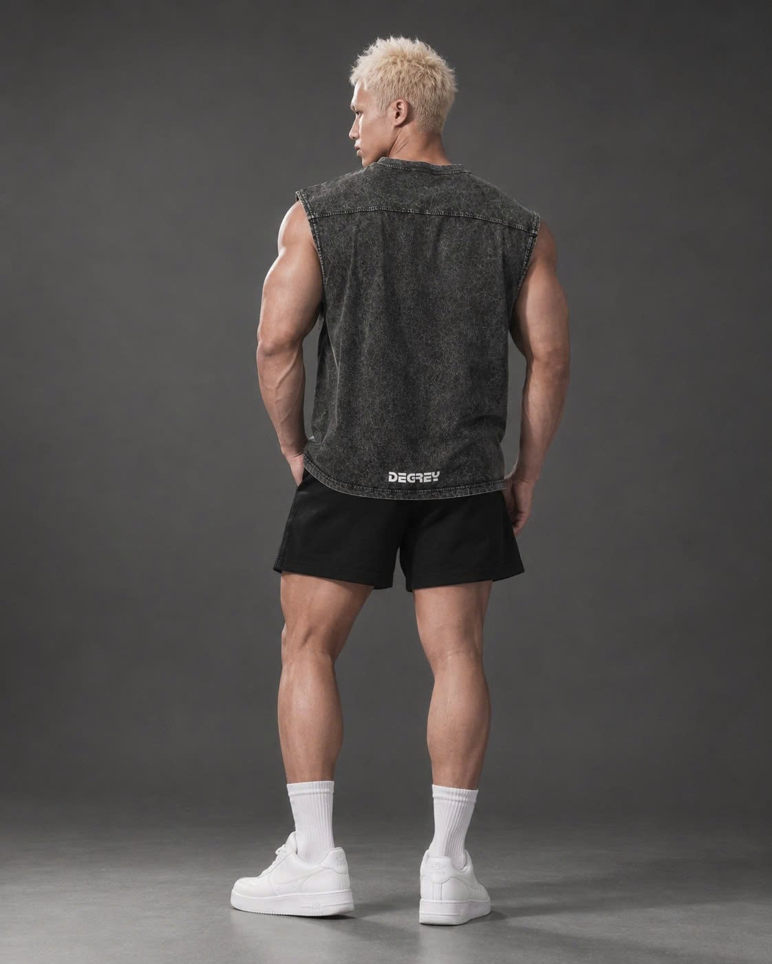  Áo ba lỗ Tank Top WAX ĐEN Degrey Cotton in Logo - TANKWAXDEN 