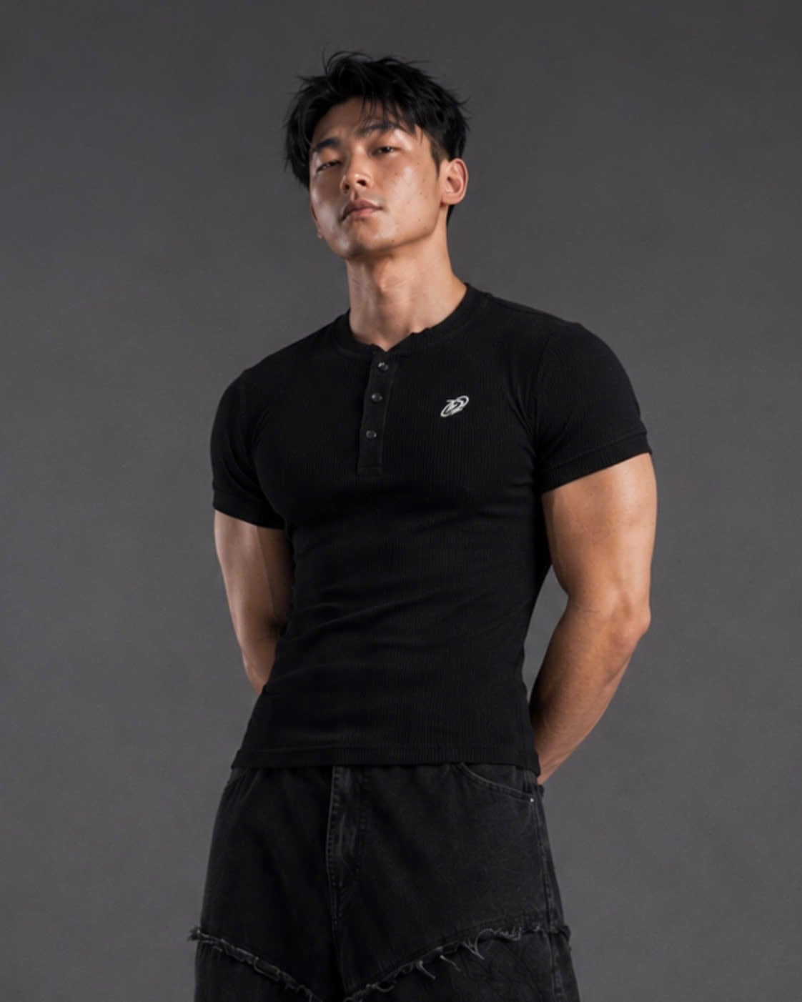  Áo Thun Degrey Rib Henley Black - HENLEYBLACK 