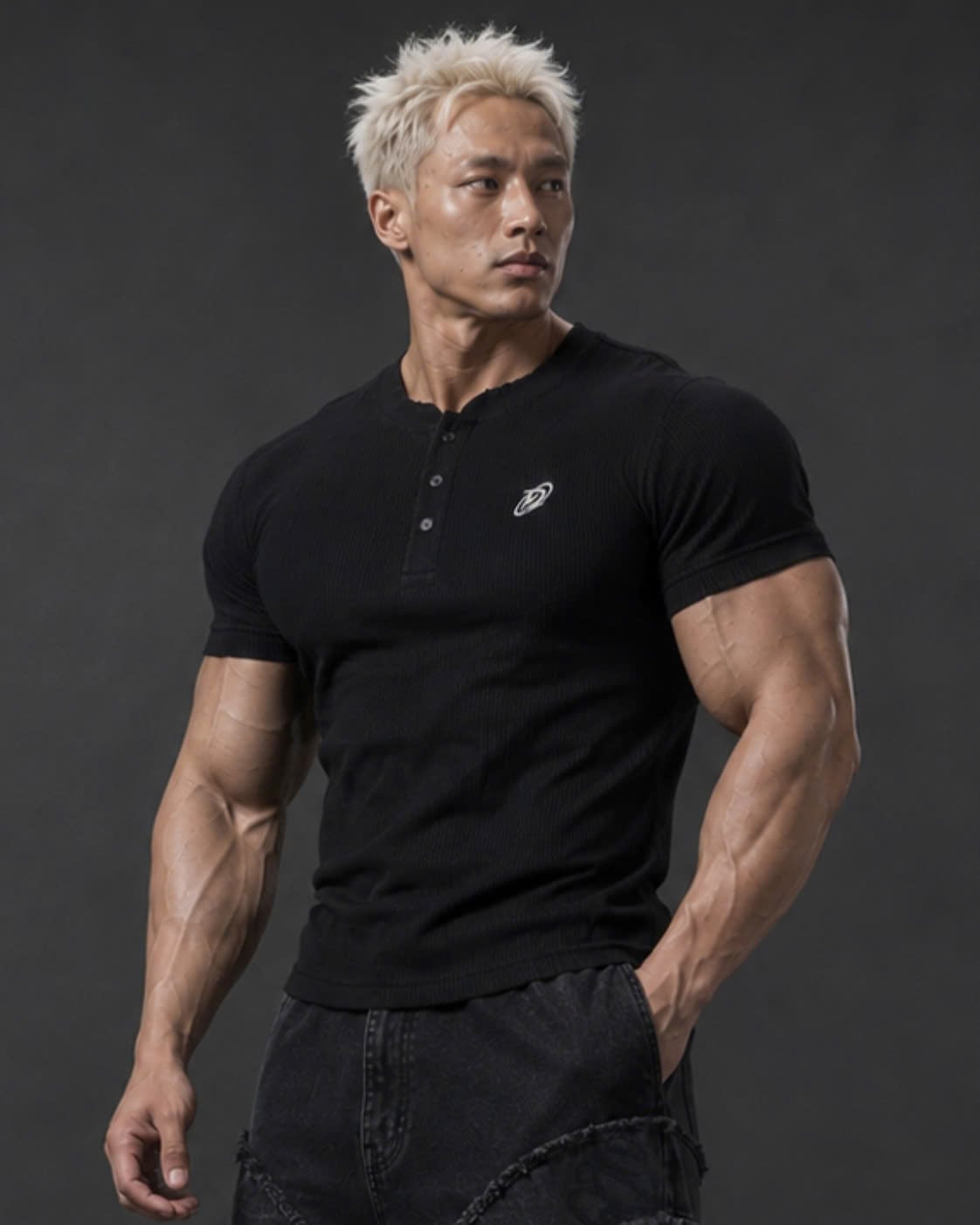  Áo Thun Degrey Rib Henley Black - HENLEYBLACK 
