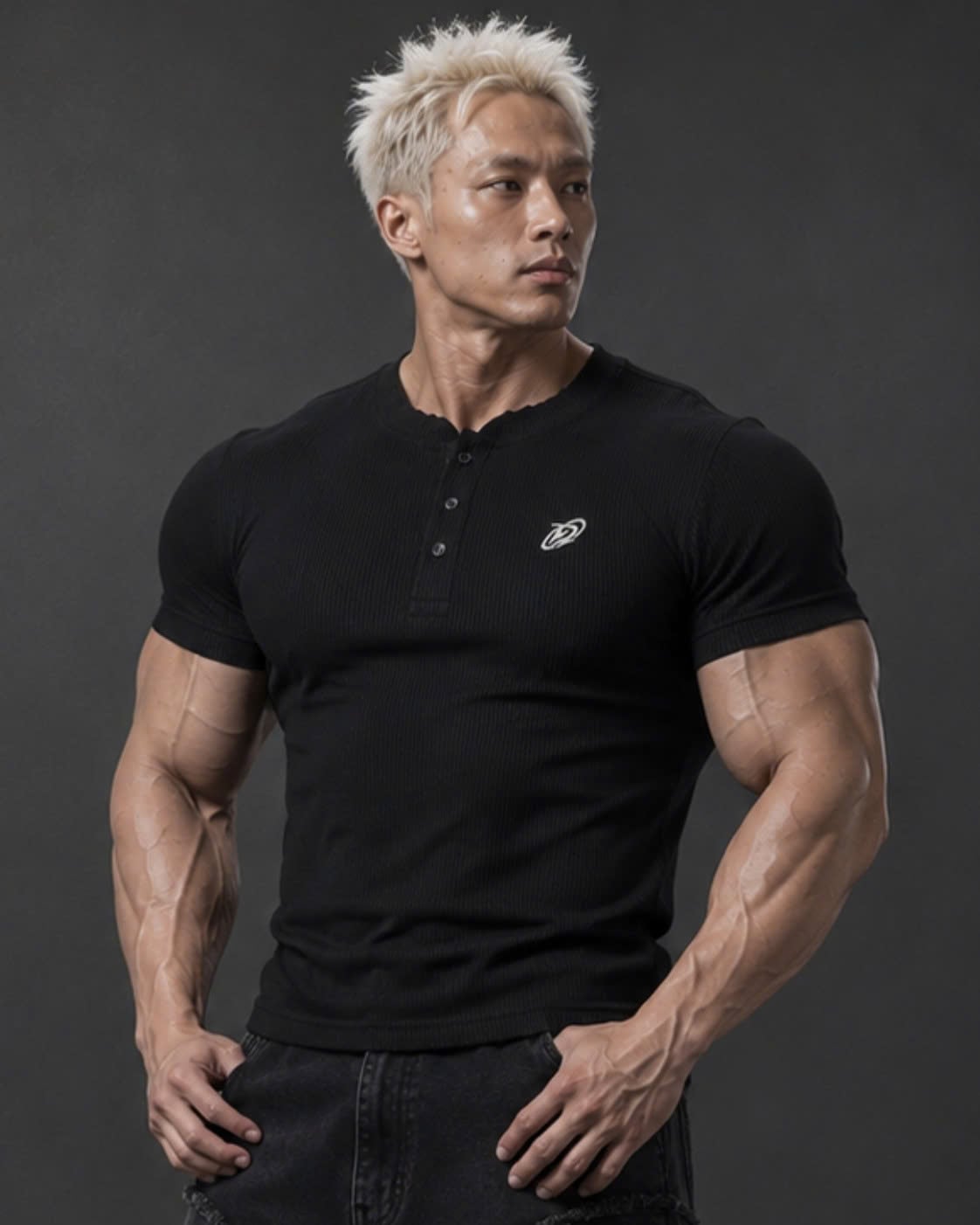  Áo Thun Degrey Rib Henley Black - HENLEYBLACK 