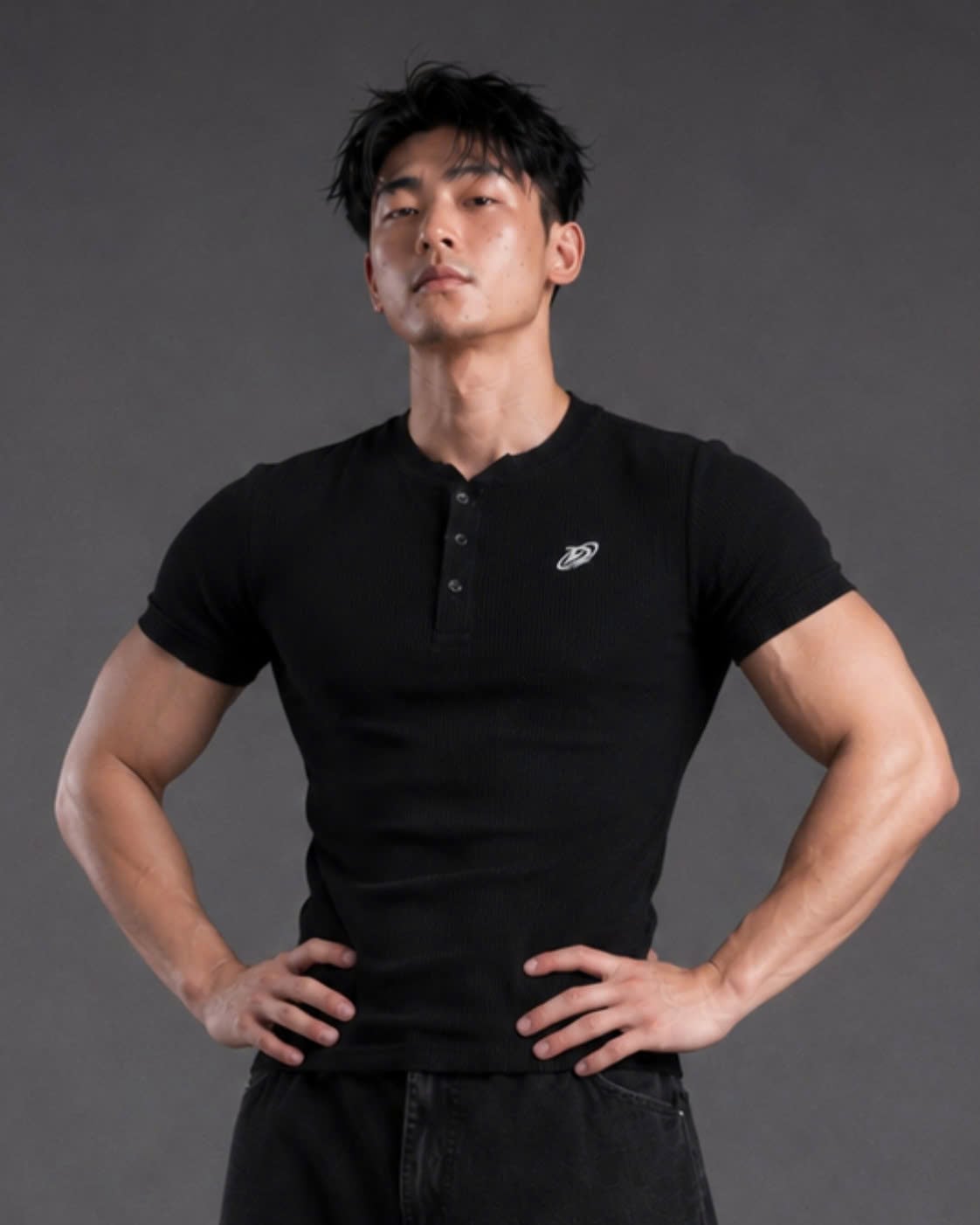  Áo Thun Degrey Rib Henley Black - HENLEYBLACK 