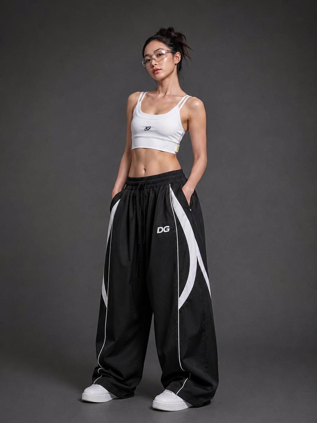  Quần Dài Degrey màu ĐEN TRẮNG Long Pants Poly THÊU Logo - PAPOLYDETRA 