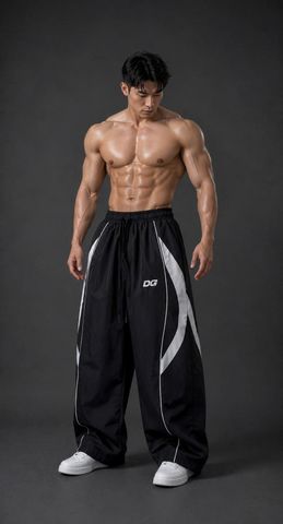  Quần Dài Degrey màu ĐEN TRẮNG Long Pants Poly THÊU Logo - PAPOLYDETRA 