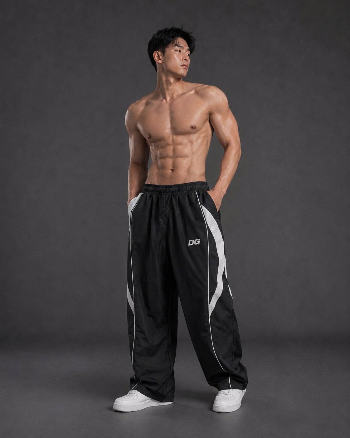  Quần Dài Degrey màu ĐEN TRẮNG Long Pants Poly THÊU Logo - PAPOLYDETRA 